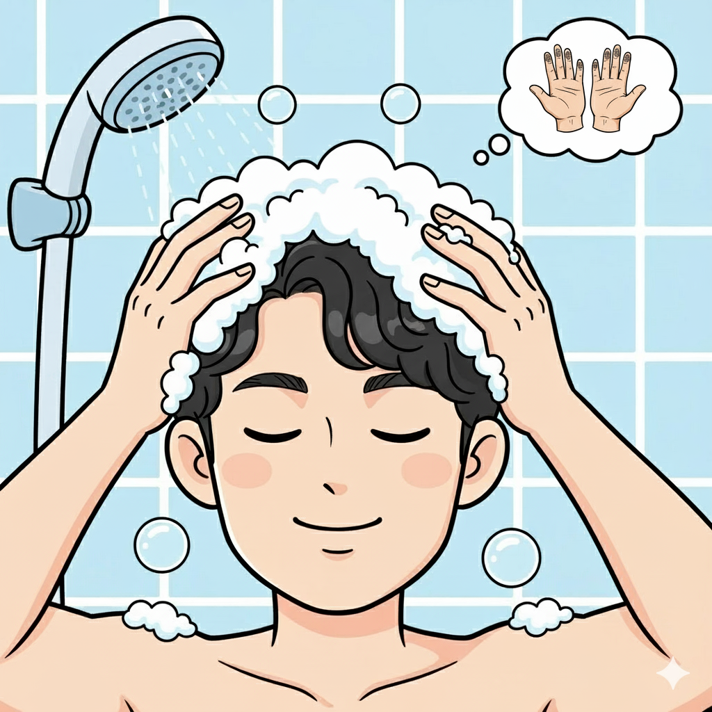 마사지하듯 머리감기